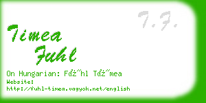 timea fuhl business card